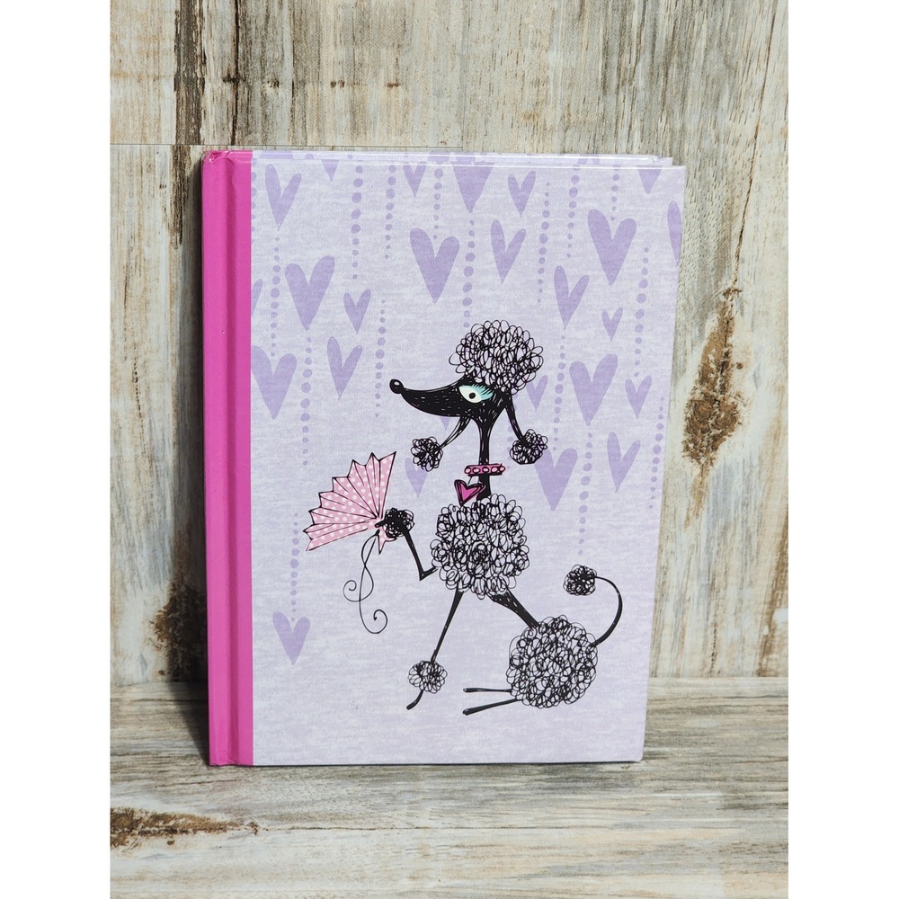 Top Flight Poodle Hardcover Notebook Pink Purple Heart Journal 7x5 TMCN-1112